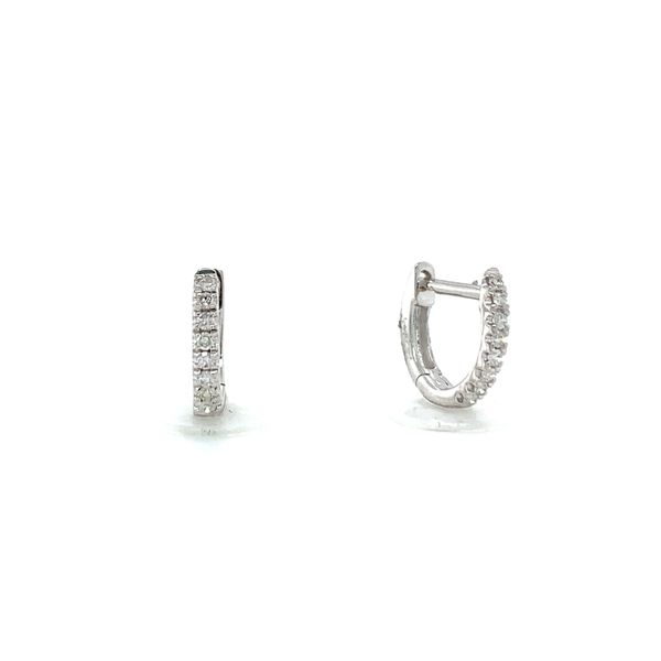 Diamond Huggie Hoop Earrings Hingham Jewelers Hingham, MA