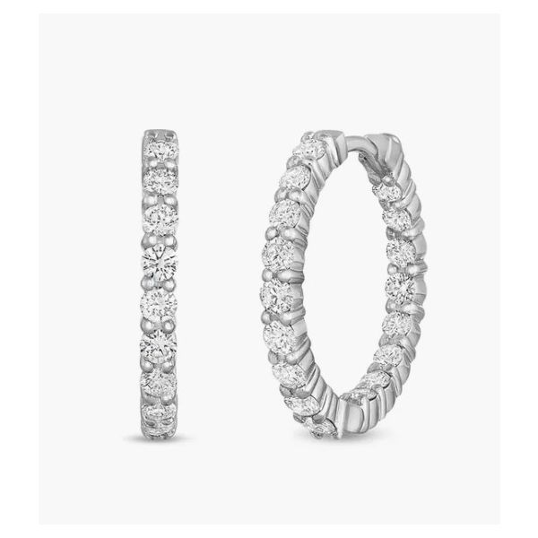 The Perfect Diamond Hoop Small Inside-Outside Earrings Hingham Jewelers Hingham, MA