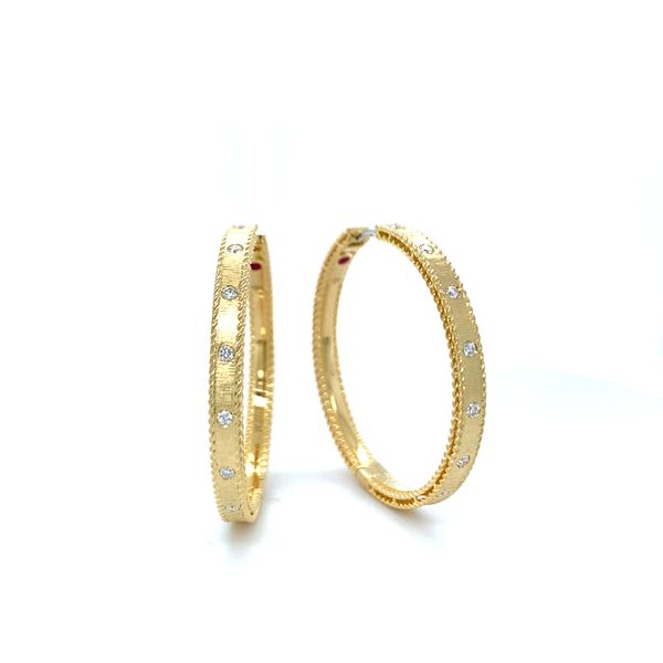 Princess Diamond Hoop Earrings Hingham Jewelers Hingham, MA