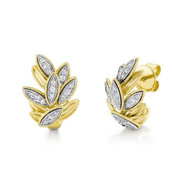 Diamond Leaf Earrings Hingham Jewelers Hingham, MA