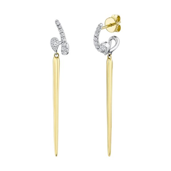 Two-Tone Diamond Pave Spike Dangle Earrings Hingham Jewelers Hingham, MA