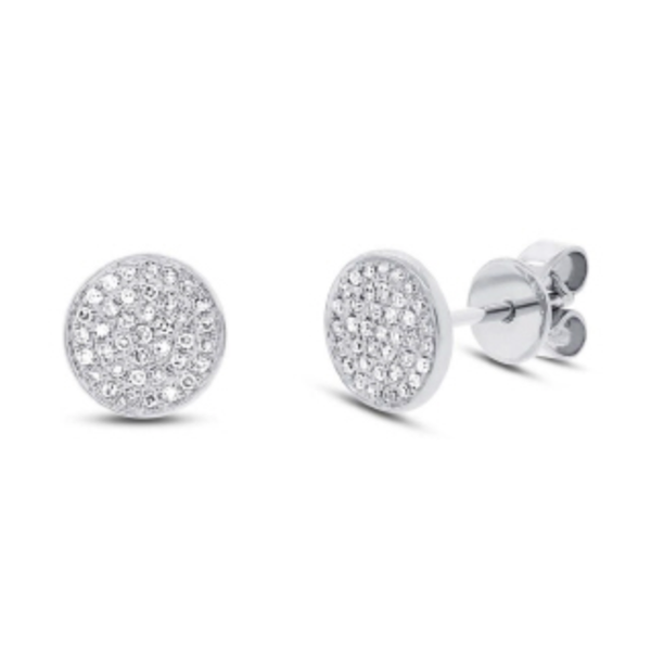 Pave Diamond Disc Earrings Hingham Jewelers Hingham, MA