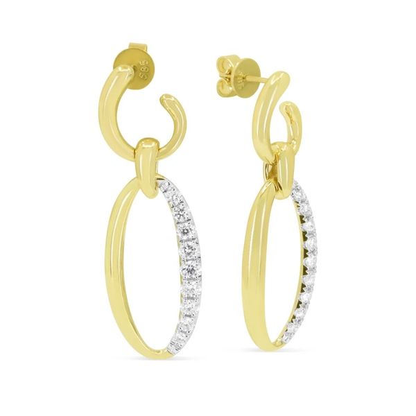Diamond Pave Oval Dangle Earrings Hingham Jewelers Hingham, MA