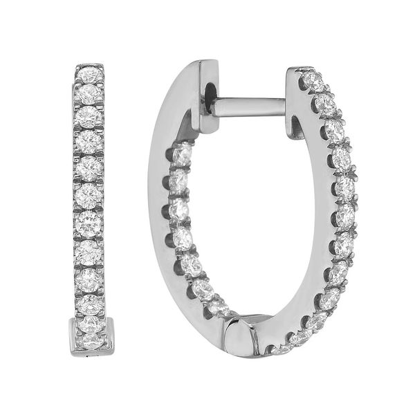Diamond Inside-Out Oval Hoop Earrings Hingham Jewelers Hingham, MA