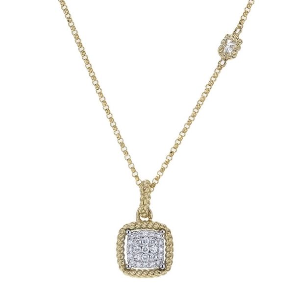 New Barocco Cushion Diamond Pendant Hingham Jewelers Hingham, MA