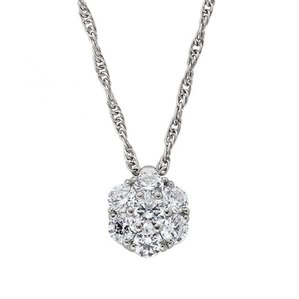 Diamond Cluster Necklace Hingham Jewelers Hingham, MA