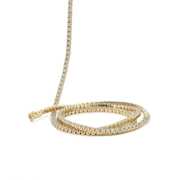 Yellow Gold Diamond Tennis Necklace Hingham Jewelers Hingham, MA