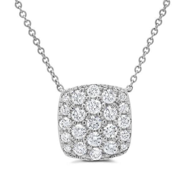 Cushion Shaped Diamond Pave Necklace Hingham Jewelers Hingham, MA