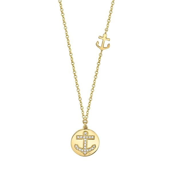 Anchor Necklace with Diamonds Hingham Jewelers Hingham, MA