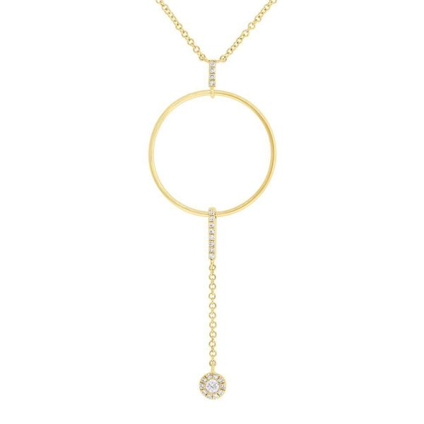 Circle and Drop Diamond Necklace Hingham Jewelers Hingham, MA