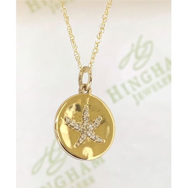 Diamond Starfish Disc Pendant Necklace Hingham Jewelers Hingham, MA