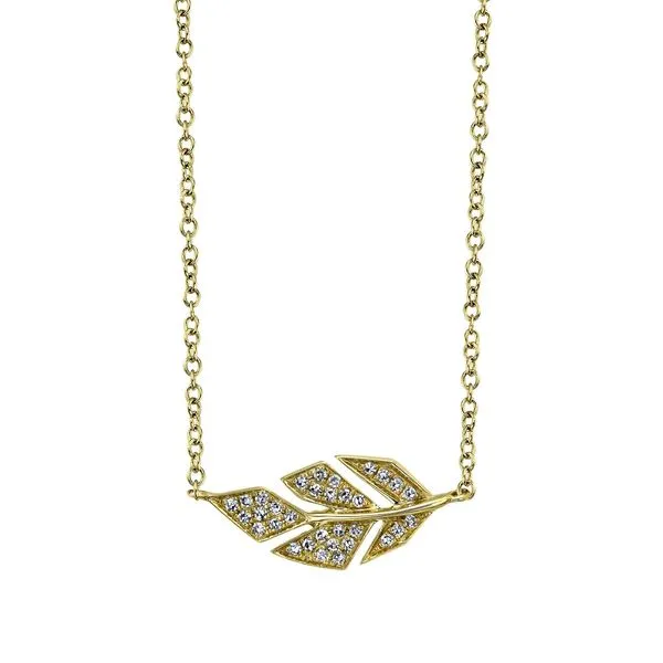 Diamond Pave Leaf Necklace Hingham Jewelers Hingham, MA