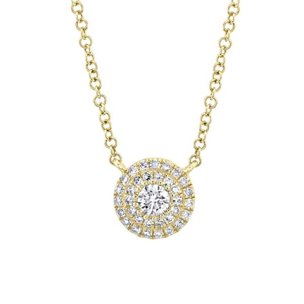 Diamond Halo Cluster Necklace Hingham Jewelers Hingham, MA