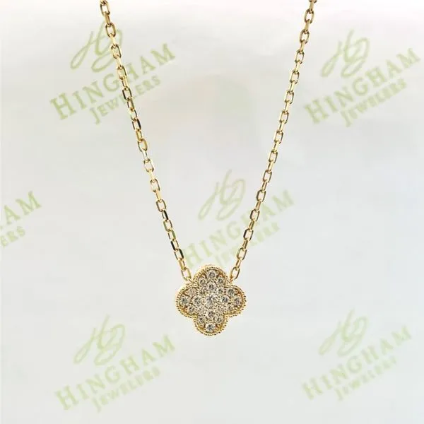 Diamond Pave Clover Necklace Hingham Jewelers Hingham, MA