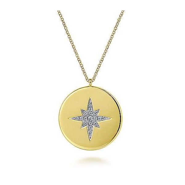 Diamond Starburst Disc Necklace Hingham Jewelers Hingham, MA