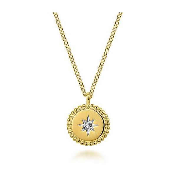 Petite Diamond Starburst Disc Necklace Hingham Jewelers Hingham, MA