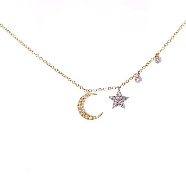 Crescent Moon and Star Necklace Hingham Jewelers Hingham, MA