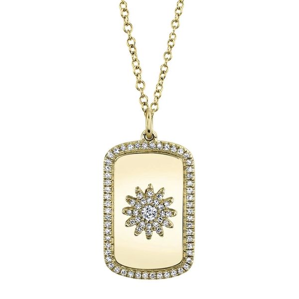 Diamond Starburst Dogtag Necklace Hingham Jewelers Hingham, MA