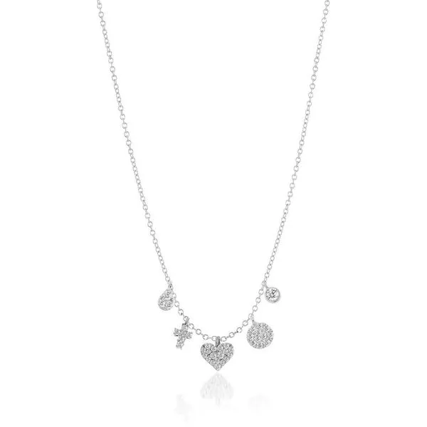 Multi-Charm Pave Diamond Necklace Hingham Jewelers Hingham, MA