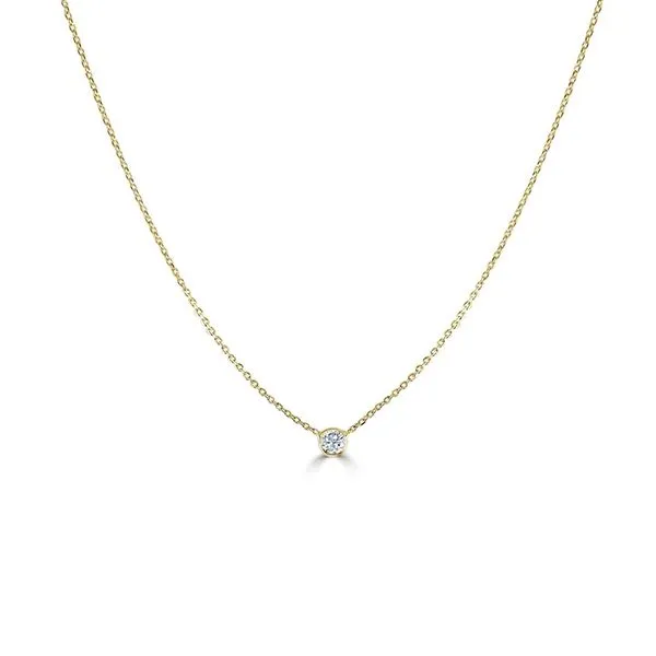 Single Diamond Station Necklace Hingham Jewelers Hingham, MA
