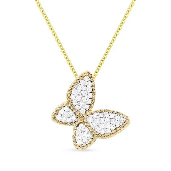 Diamond Pave Butterfly Pendant Necklace Hingham Jewelers Hingham, MA