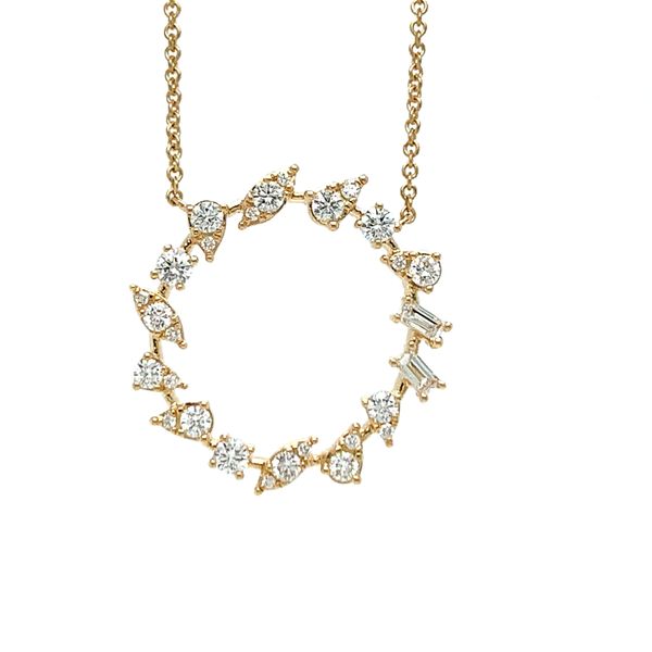 Diamond Multi-Shape Circle Pendant Necklace Hingham Jewelers Hingham, MA