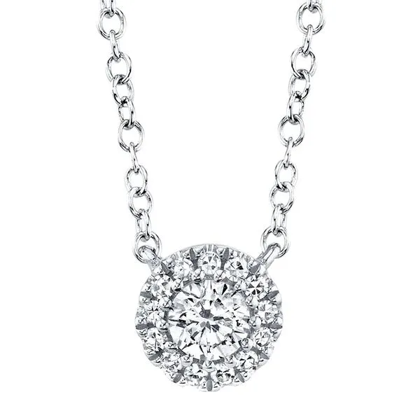 Diamond Halo Cluster Necklace Hingham Jewelers Hingham, MA
