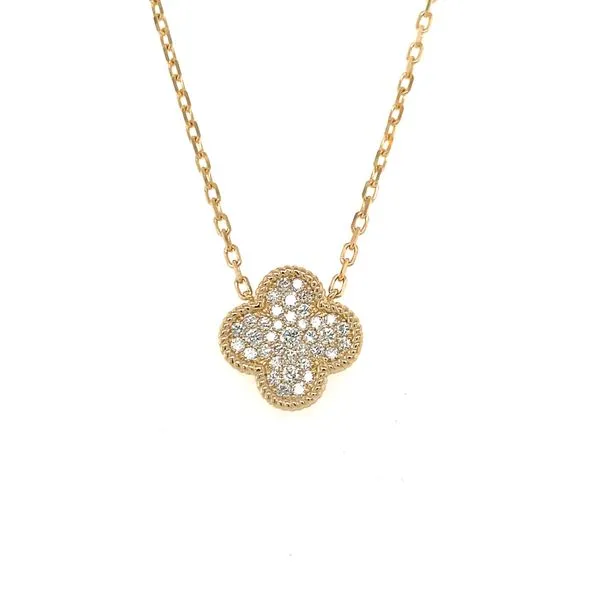 Diamond Pave Clover Necklace Hingham Jewelers Hingham, MA