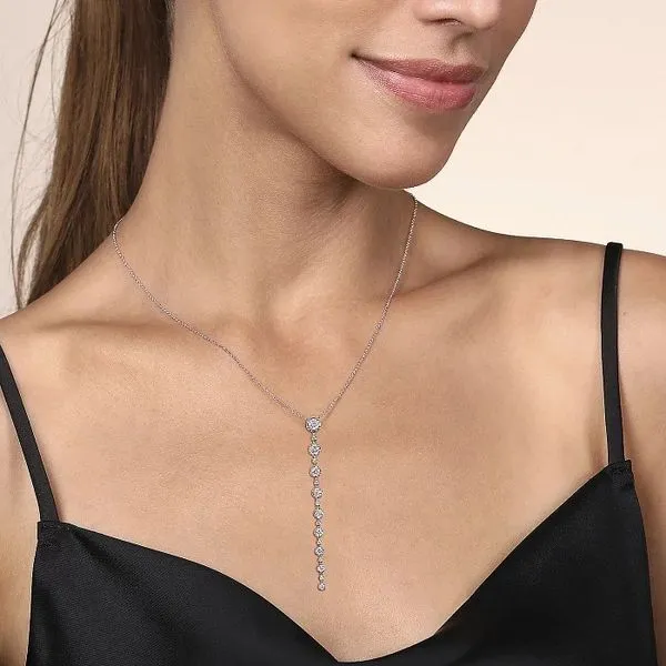 Vertical Diamond Bar Pendant Necklace Image 3 Hingham Jewelers Hingham, MA