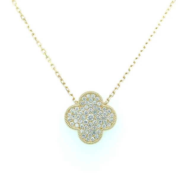 Diamond Pave Clover Necklace Hingham Jewelers Hingham, MA