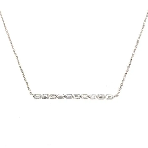 Baguette Diamond Bar Necklace Hingham Jewelers Hingham, MA