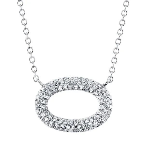 Diamond Pave Oval Necklace Hingham Jewelers Hingham, MA