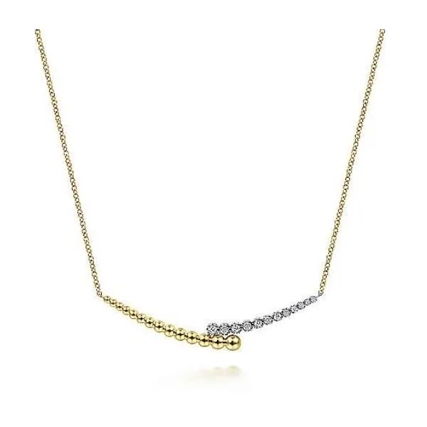 Two-Tone Diamond Bar Necklace Hingham Jewelers Hingham, MA