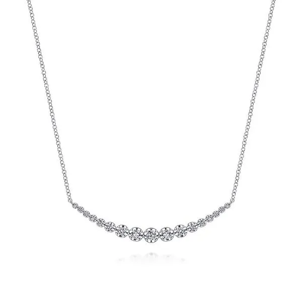 Curved Diamond Bar Necklace Hingham Jewelers Hingham, MA