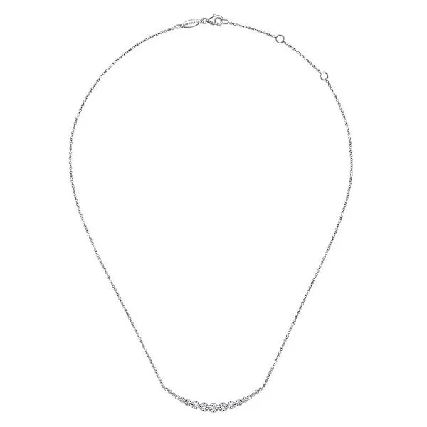 Curved Diamond Bar Necklace Image 2 Hingham Jewelers Hingham, MA
