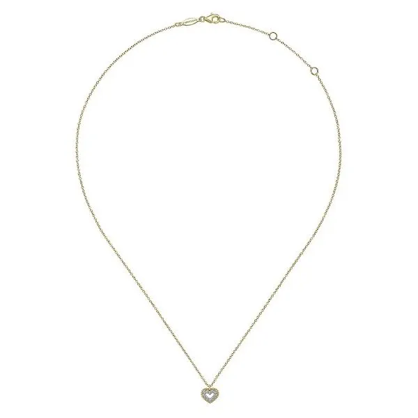 Diamond Pave Heart Pendant Necklace Image 2 Hingham Jewelers Hingham, MA
