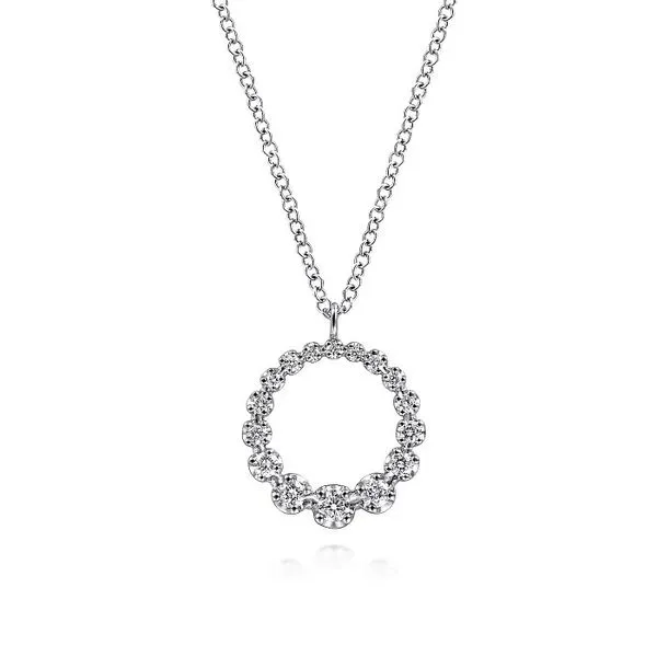 Graduated Diamond Circle Pendant Necklace Hingham Jewelers Hingham, MA