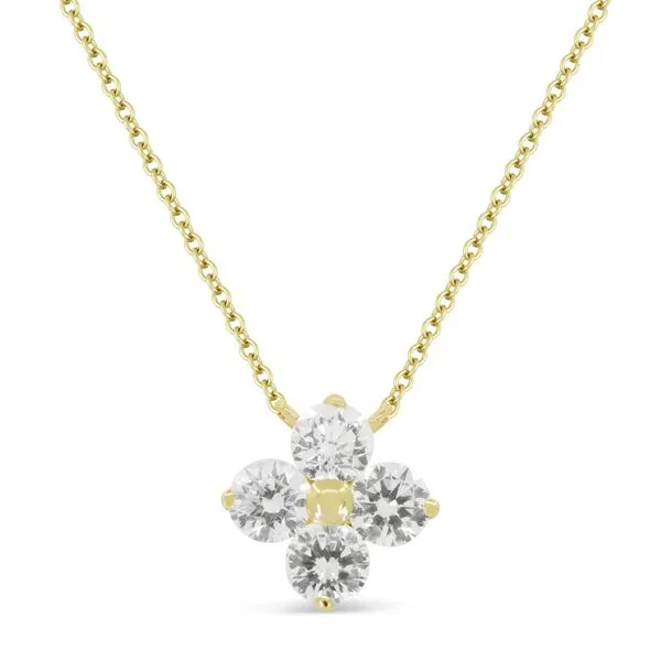 Diamond Flower Cluster Pendant Necklace Hingham Jewelers Hingham, MA