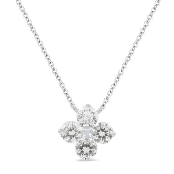 Diamond Flower Cluster Pendant Necklace Hingham Jewelers Hingham, MA