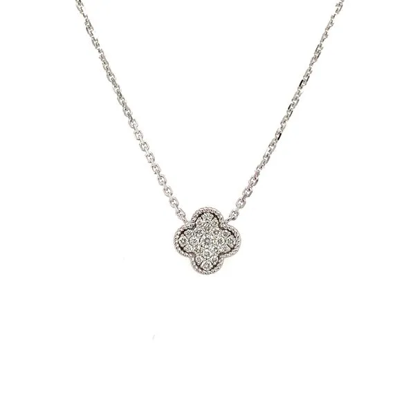 Diamond Pave Clover Necklace Hingham Jewelers Hingham, MA