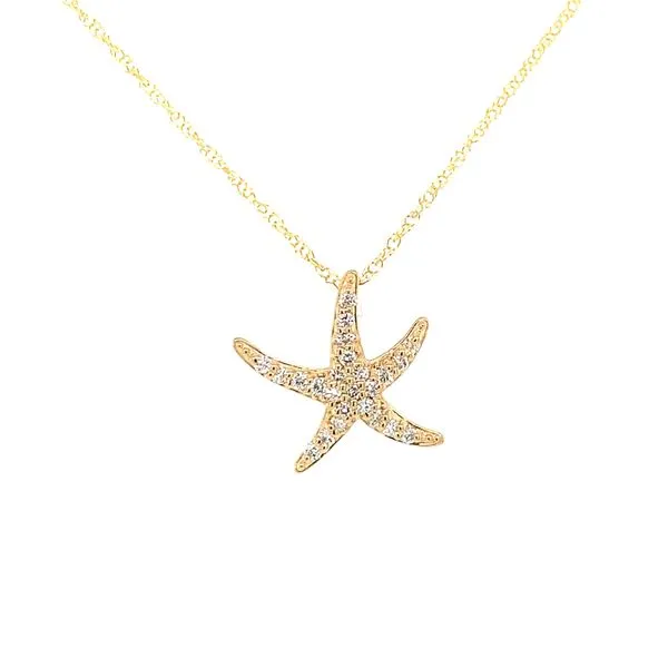 Diamond Starfish Pendant Necklace