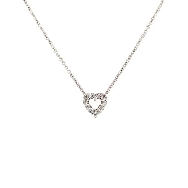 Tiny Treasures Reversible Pink Sapphire and Diamond Heart Necklace Image 2 Hingham Jewelers Hingham, MA