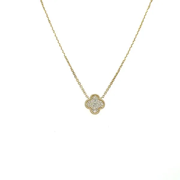 Diamond Pave Clover Necklace Hingham Jewelers Hingham, MA
