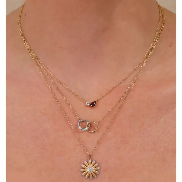Diamond Flower Pendant Necklace Image 2 Hingham Jewelers Hingham, MA