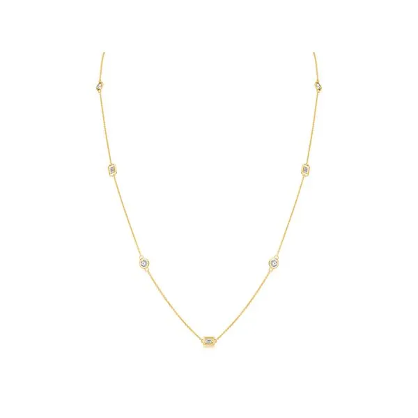 Baguette and Round Diamond by the Yard Necklace Hingham Jewelers Hingham, MA