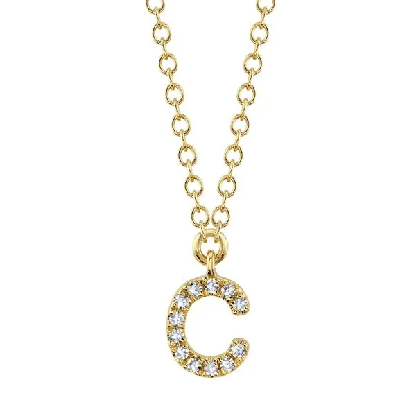 Diamond Pave Initial Pendant Necklace Hingham Jewelers Hingham, MA
