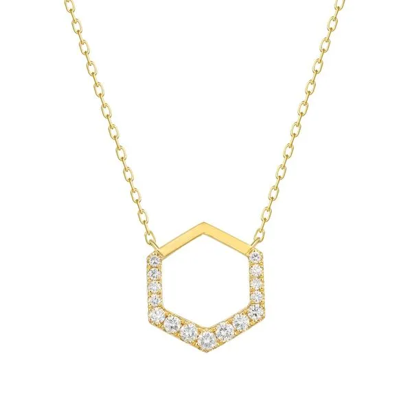 Diamond Pave Hexagon Necklace Hingham Jewelers Hingham, MA