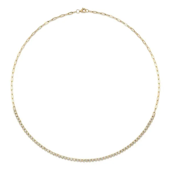 Paperclip Diamond Tennis Necklace Hingham Jewelers Hingham, MA