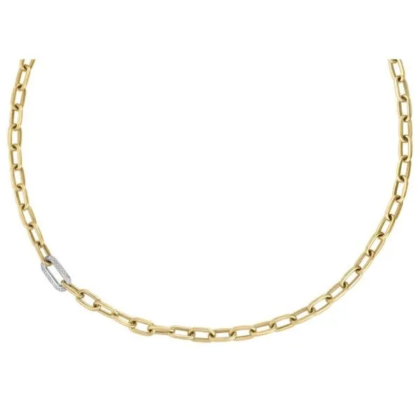 Oval Link Necklace with Diamonds Hingham Jewelers Hingham, MA