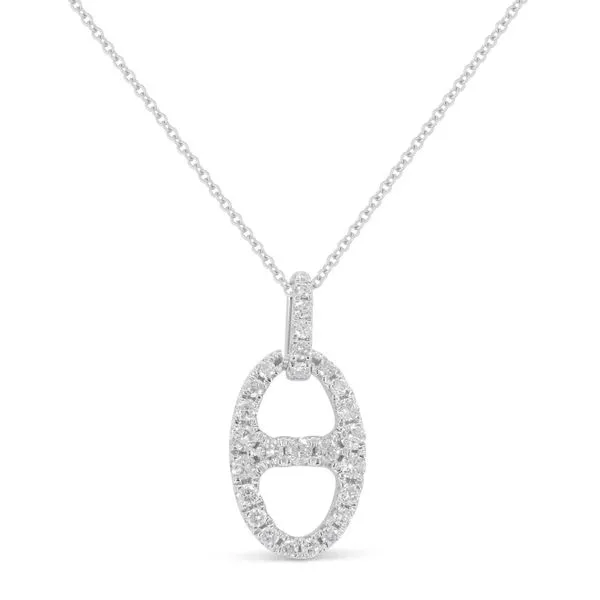 Diamond Pave Mariner Link Pendant Necklace